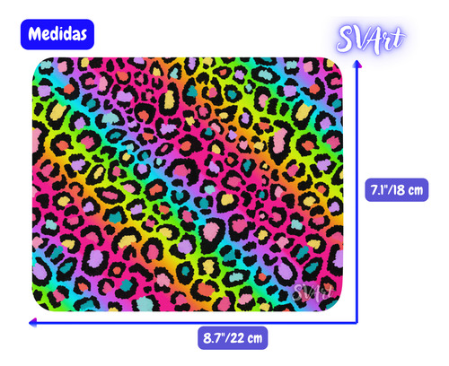Mouse Pad Svart Diseño Con Colores Arcoiris