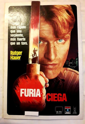 Cartel De Cine /video Para Coleccion : Furia Ciega