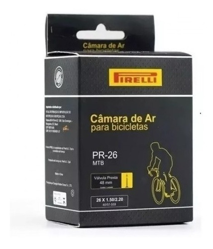 Câmara De Ar Pirelli Aro 26 Válvula Presta 48mm Bike - Uni