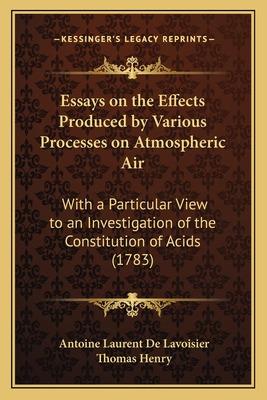 Libro Essays On The Effects Produced By Various Processes...