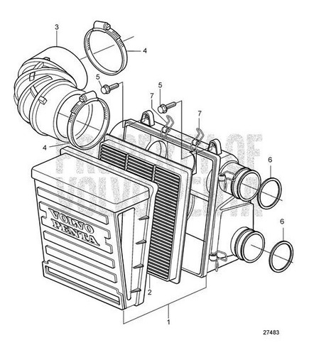 21702999 Elemento Filtro Ar Motor Volvo Penta D4 D6 D9 D11
