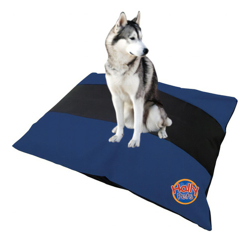 Cama Colchón Lavable Para Mascotas Gigante Bicolor Color Azul Oscuro