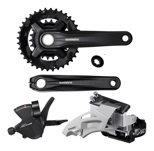 Pedivela Shimano Fc Mt210 36/22 + Câmbio Alavanca M2000 2x9v