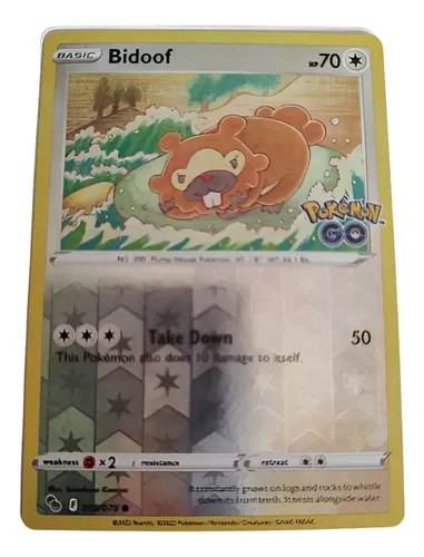 Pokmon GO Trading Card - Bidoof 059/078 Reverse Holo (Lightly Played  Condition)