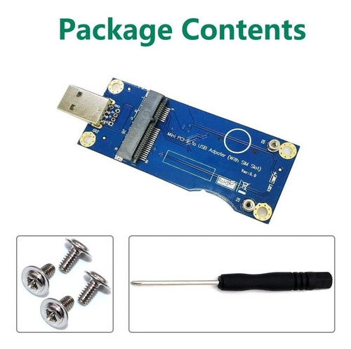 Timack - Adaptador Mini Pci-e Un Usb Con Ranura Para Tarjeta