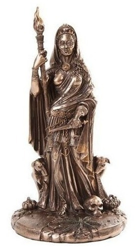 Diosa Griega Hecate Escultura En Bronce Patina