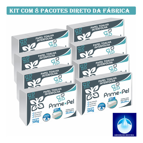 Papel Toalha Interfolha branco Luxo Banheiro Para Secar As Mãos 8000 Folhas