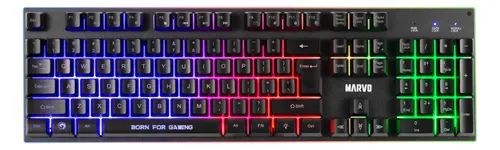 Combo Gamer 4 En 1 Marvo Cm416 Auricular Teclado Mouse Pad C Mouse Negro Teclado Negro