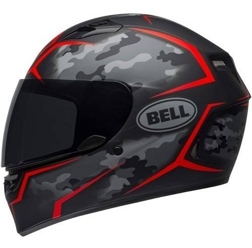 Capacete Bell Qualifier Stealth Camo Matte Preto Vermelho 56