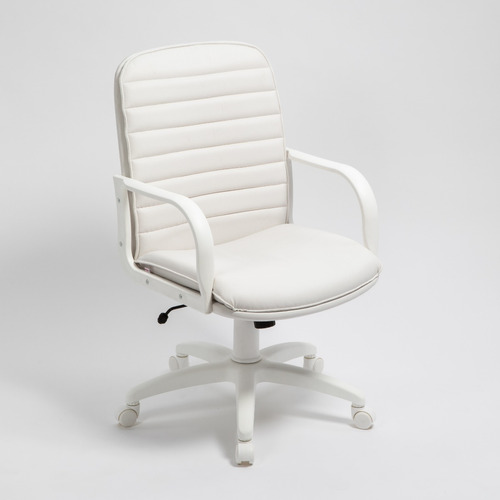 Sillón De Oficina Diseño Mandarin White Respaldo Bajo Rossi Color Blanco