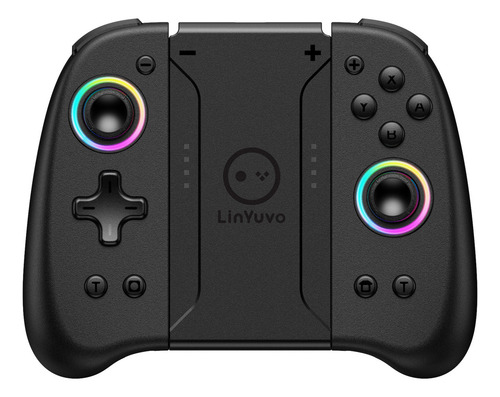 Control Joystick Con Luz Rgb Para Switch Modelos Color Negro
