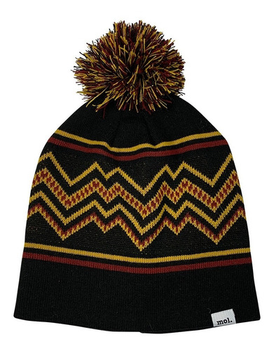 Gorro De Lana Beanie Doble C/ Dibujo Mmm Bota Pompón Premium