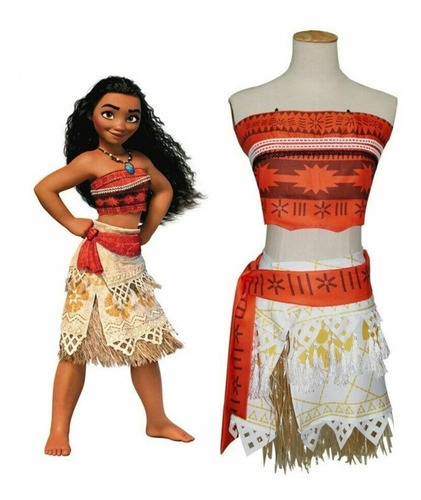 Disfraz De Princesa Hawaiana De Moana Para Adultos Y Niños