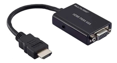 Conversor Hdmi F Em Vga F Com Saída Áudio Multilaser Cor Preto