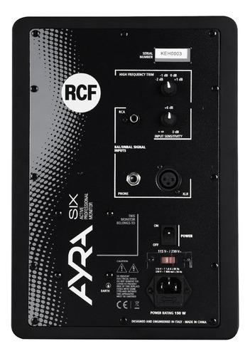 Monitor 6 Rcf Ayra Six Negro
