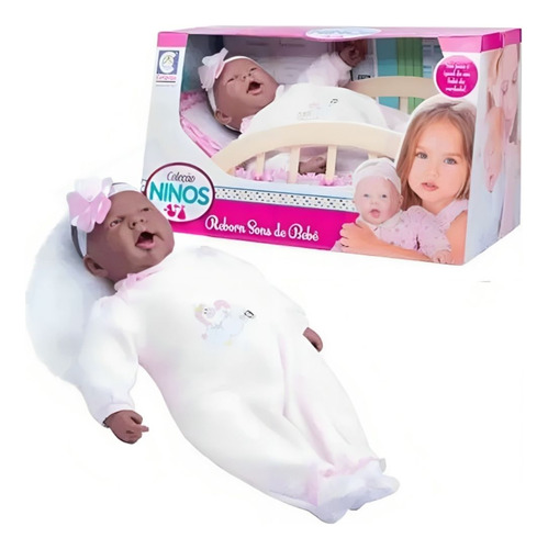 Boneca Reborn Ninos Negra Sons De Bebê 2213 - Cotiplas