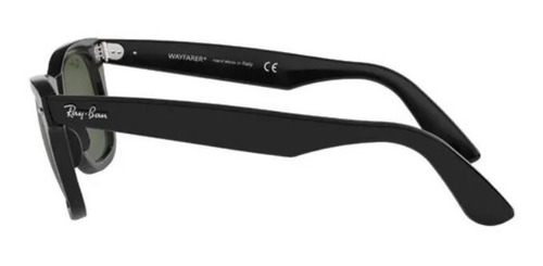 Anteojos de sol polarizados Ray-Ban Wayfarer Original Classic Large con marco de acetato color polished black, lente green de cristal clásica, varilla polished black de acetato - RB2140