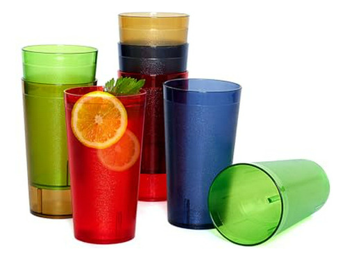 Vasos De Plástico Coloridos De 16 Onzas, Reutilizables, Vaso