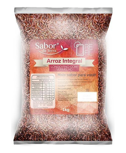 Arroz Agulhinha Longo Integral Vermelho Sabor Da Terra 1kg