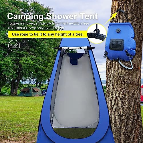Pop Up Privacy Tent Camping Shower Tent Kit 2 Pcs, 5 Ga...