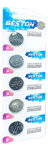 Pila Beston Cr2016 3v Pack X 5 Bateria Litio Cr-2016