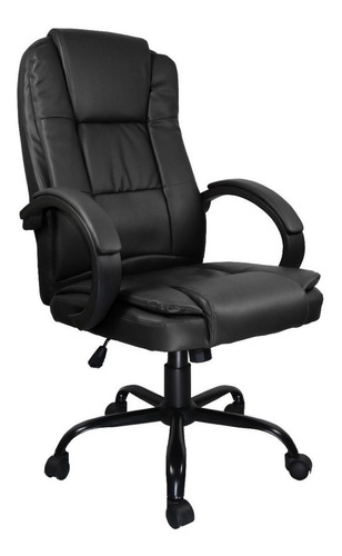 Silla de escritorio Seats And Stools Dualita ergonómica  negra con tapizado de cuero sintético