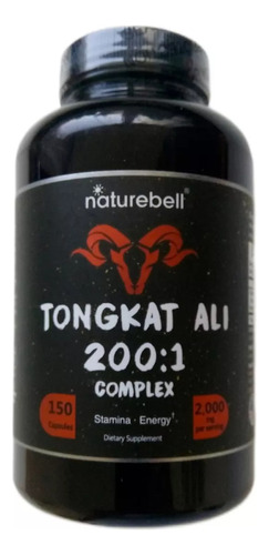 Tongkat Ali 200:1 C/ginseng 2000mg X 150 Capsulas Naturebell