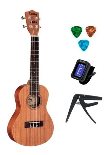 Ukulele Shelby Concert Su23m+3 Palhetas+capotraste+afinador