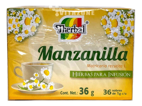 Imagen 2 de 4 de Té Manzanilla 36 Sobres Therbal