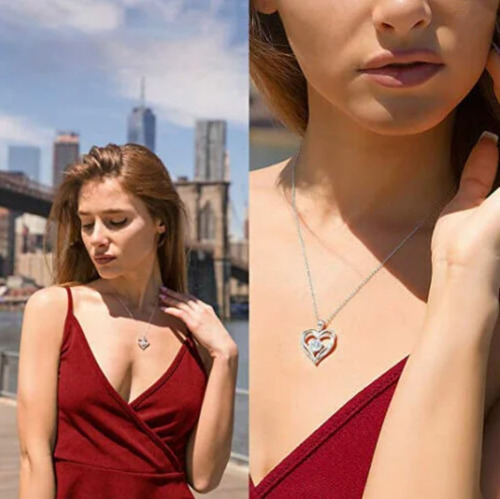 Imagen 3 de 5 de Cadena Acero Quirurgico Corazon Color Plata Colgante Collar