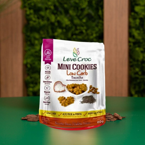 Mini Cookies - Baunilha Leve Croc 90g - Sem Glutén