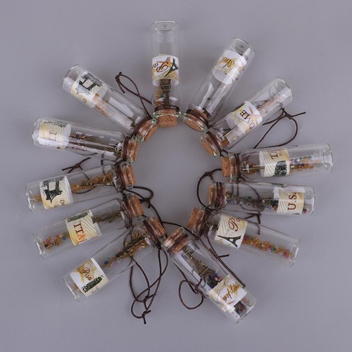 12pcs Mini Pequeña Botella De Cristal De Lujo Que Desea El