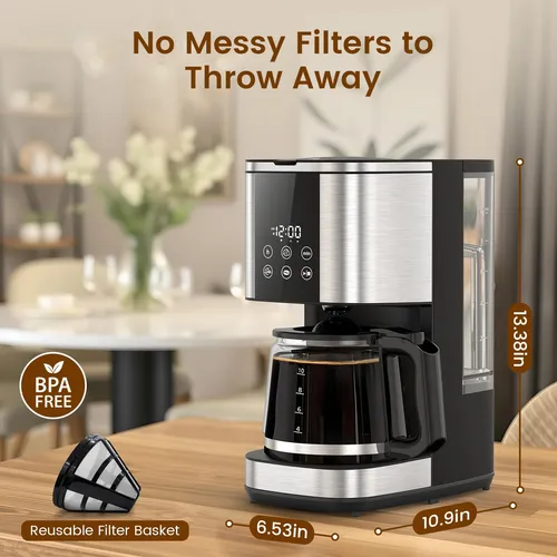 Cafetera De Goteo Programable 10 Tazas Pantalla Táctil