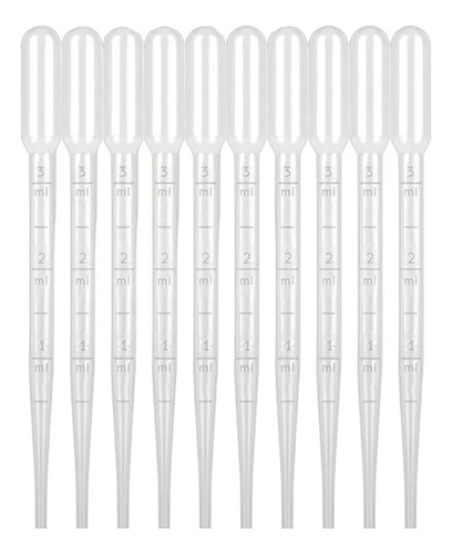 10 Pzas Pipetas Desechables 3ml Plásticas Y Transparentes 