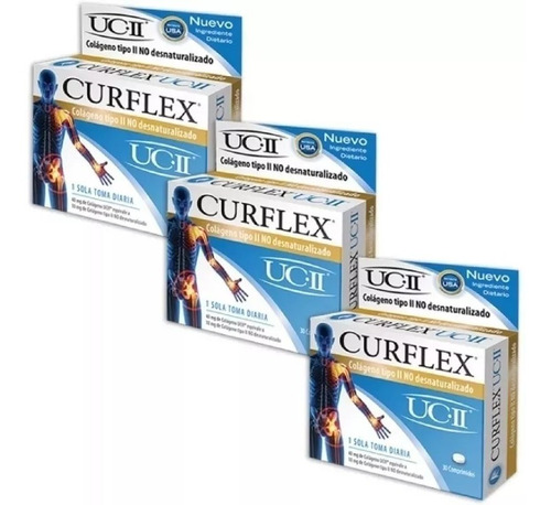 Combo Curflex  - Colágeno Para Artrosis 30 Comp X 3