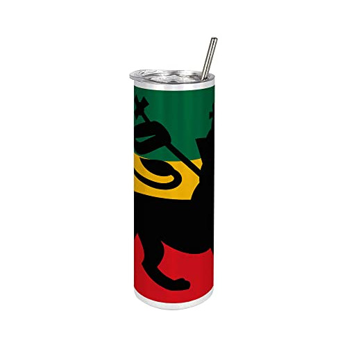 Ambesonne Rasta 20 Oz Skinny Tumbler, Rastafarian 388pu