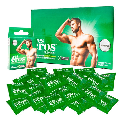 Condones De Látex Lubricados 1440 Condones Tres Eros Premium