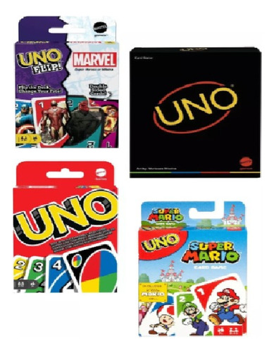 Juego De Mesa Familiar, Colección Original, U N O 4 Pack.