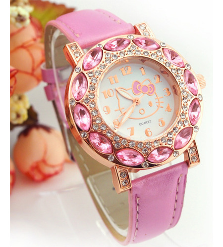 Reloj Digital Rojo Rosado Para Mujer, Estilo Caricatura