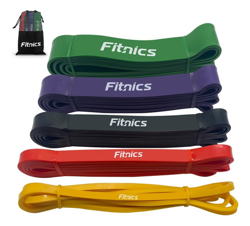 Power Bands Bandas Elasticas Resistencia Fitnics Set 5 Latex