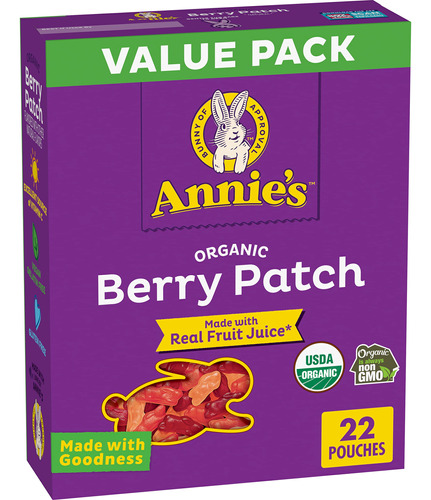 Annie's Organic Berry Patch - Snacks Con Sabor A Fruta De Co