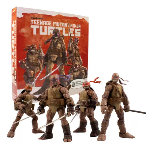 Teenage Mutant Ninja Turtles Pack 4 Figuras Tmnt Bst Axn