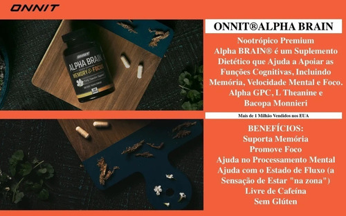 Onnit Alpha Brain Memory & Focus Nootrópico 60 Caps Envio Já
