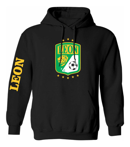 Sudadera Modelo Club León Liga Mx Estampado En Vinil