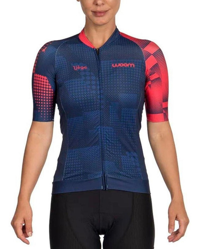 Camisa Woom Feminina Supreme Liege Azul Ciclismo Bike