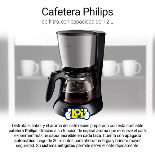 Cafetera de filtro Philips Daily Collection HD7462/20 15 tazas