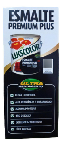 Tinta Esmalte Sintético Lukscolor 900ml Solvente Cor Cinza Medio