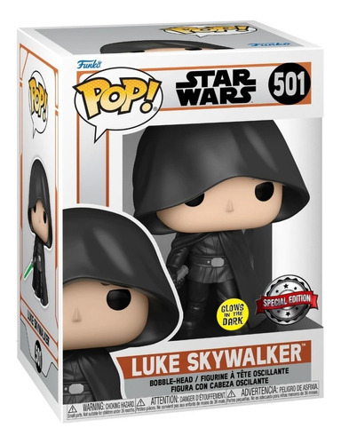 Funko Pop The Mandalorian Luke Skywalker Con Capa #501 Glow