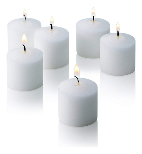 Velas Votivas Blancas - Caja De 72 Velas Sin Perfume - 10 Ho