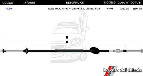 Chicote Acelerador Pick H-100 Hyundai 2.4l Diesel 2005/2008